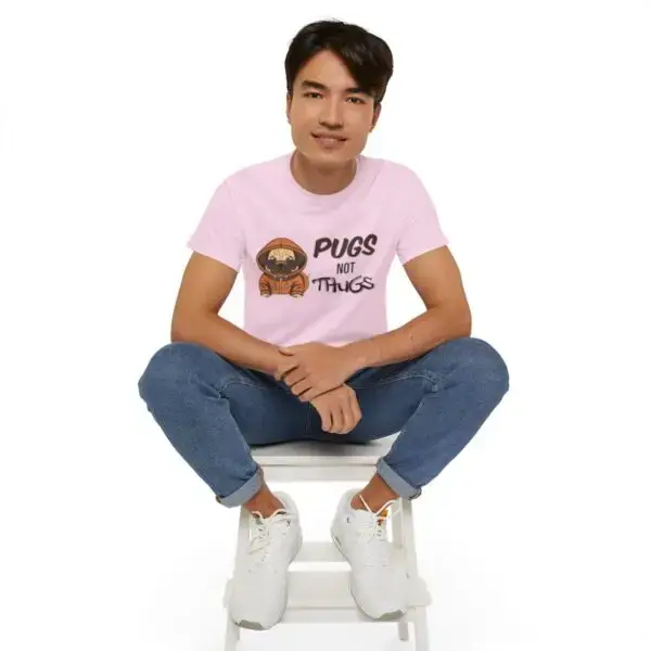 Pugs Not Thugs Unisex Ultra Cotton Tee - Light - Image 9