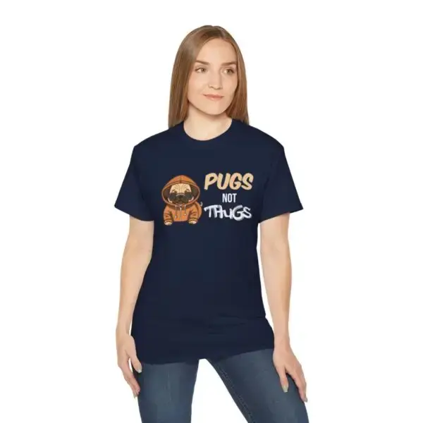Pugs Not Thugs Unisex Ultra Cotton Tee - Dark - Image 60