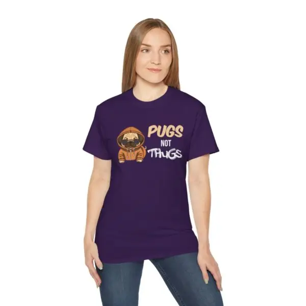 Pugs Not Thugs Unisex Ultra Cotton Tee - Dark - Image 5