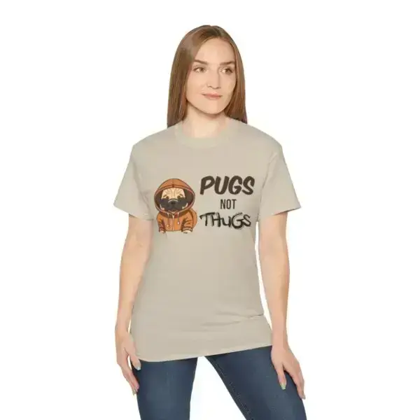 Pugs Not Thugs Unisex Ultra Cotton Tee - Light - Image 38