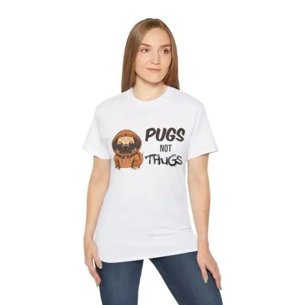 Pugs Not Thugs Unisex Ultra Cotton Tee - Light - Image 16