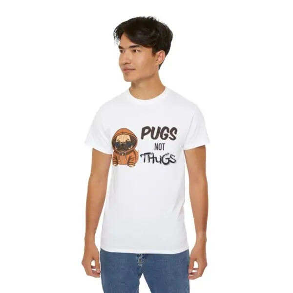 Pugs Not Thugs Unisex Ultra Cotton Tee - Light - Image 18