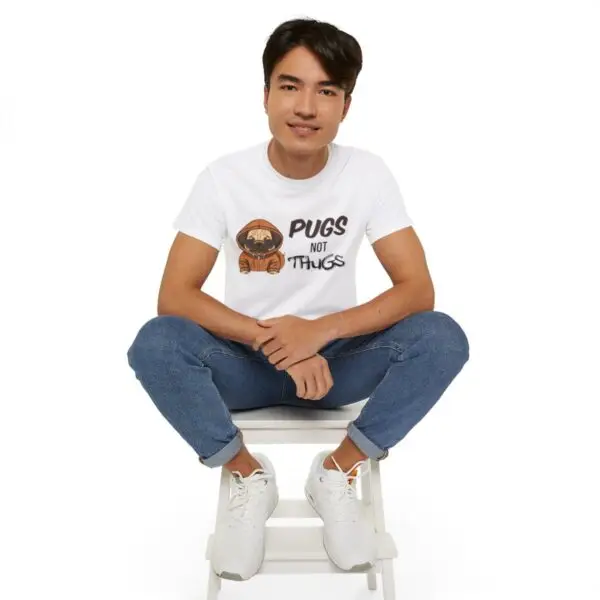 Pugs Not Thugs Unisex Ultra Cotton Tee - Light - Image 20