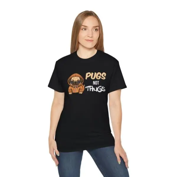 Pugs Not Thugs Unisex Ultra Cotton Tee - Dark - Image 16