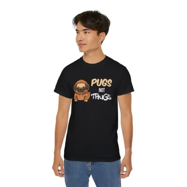 Pugs Not Thugs Unisex Ultra Cotton Tee - Dark - Image 18