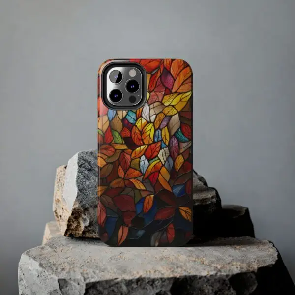 Autumn Leaves Stained Glass Tough Phone Case for iPhone and Samsung - Image 51