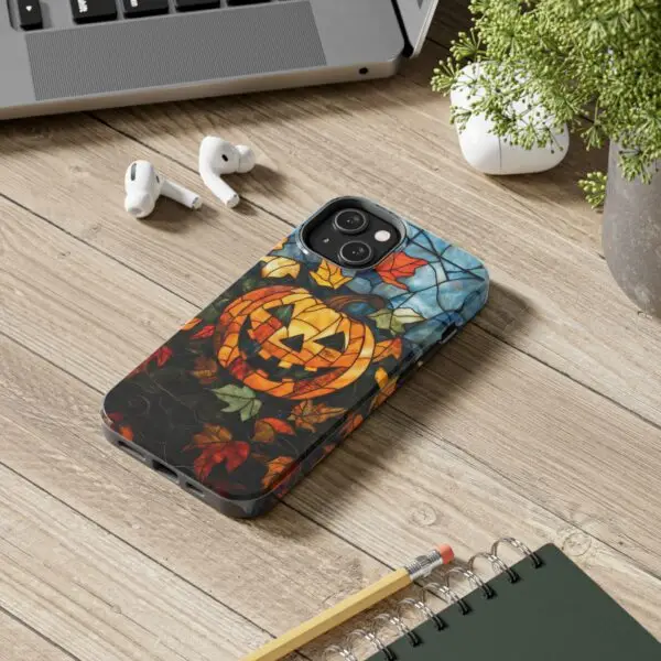 Luminous Lantern Halloween Stained Glass Tough Phone Case for iPhone and Samsung - Image 84