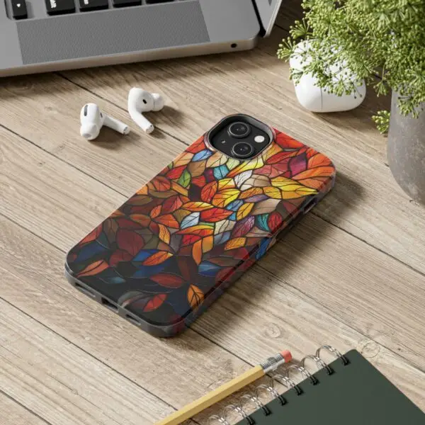 Autumn Leaves Stained Glass Tough Phone Case for iPhone and Samsung - Image 90