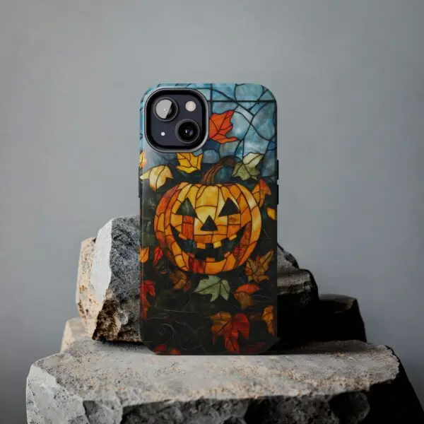 Luminous Lantern Halloween Stained Glass Tough Phone Case for iPhone and Samsung - Image 63