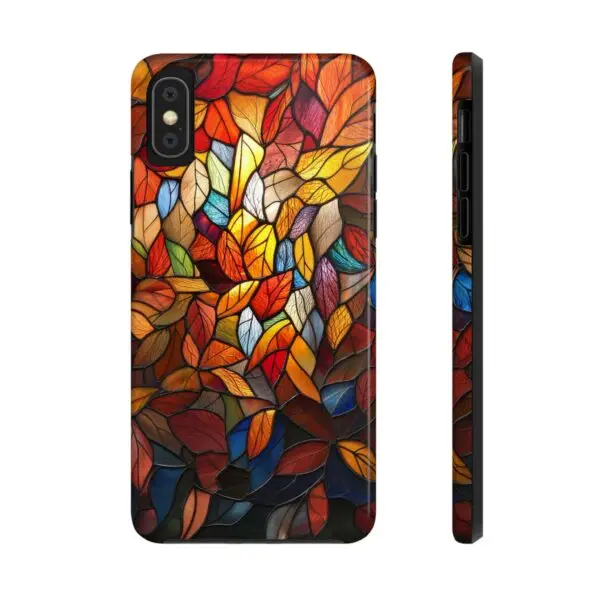Autumn Leaves Stained Glass Tough Phone Case for iPhone and Samsung - Image 8