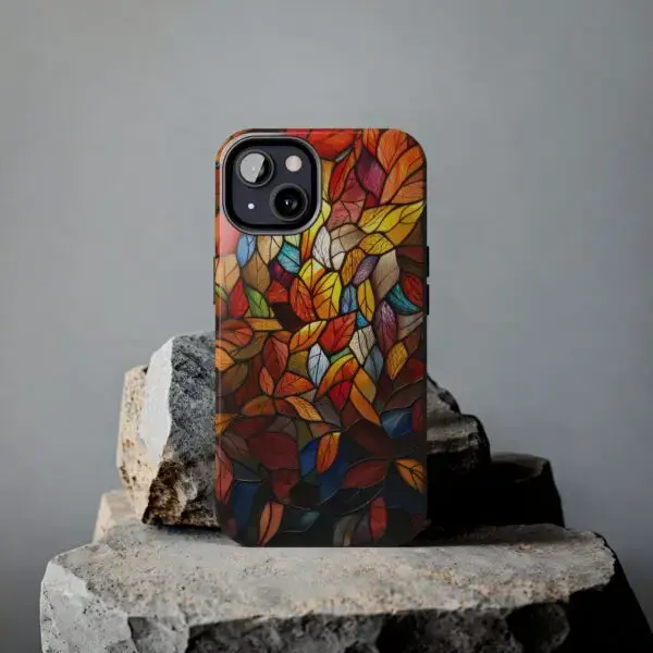 Autumn Leaves Stained Glass Tough Phone Case for iPhone and Samsung - Image 63