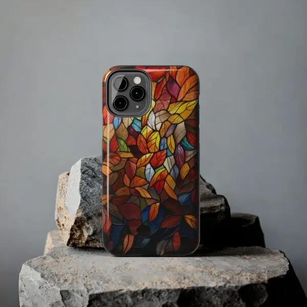 Autumn Leaves Stained Glass Tough Phone Case for iPhone and Samsung - Image 27
