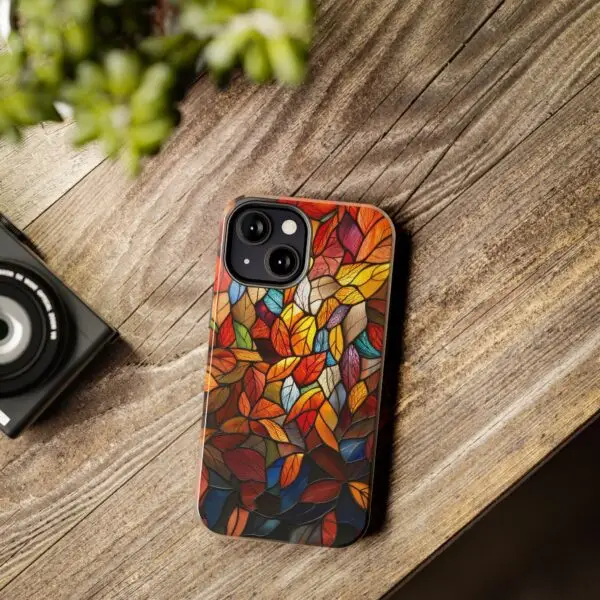 Autumn Leaves Stained Glass Tough Phone Case for iPhone and Samsung - Image 70
