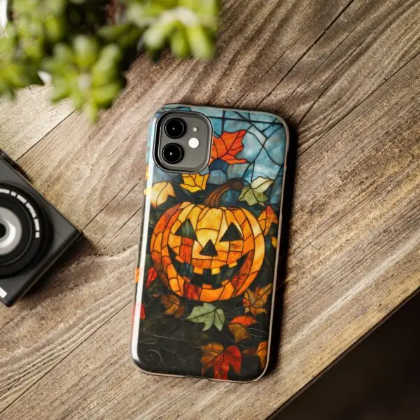Luminous Lantern Halloween Stained Glass Tough Phone Case for iPhone and Samsung - Image 22