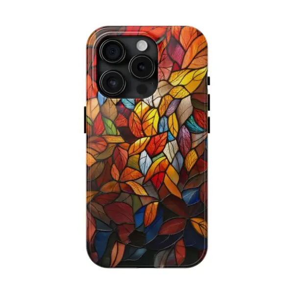 Autumn Leaves Stained Glass Tough Phone Case for iPhone and Samsung - Image 91