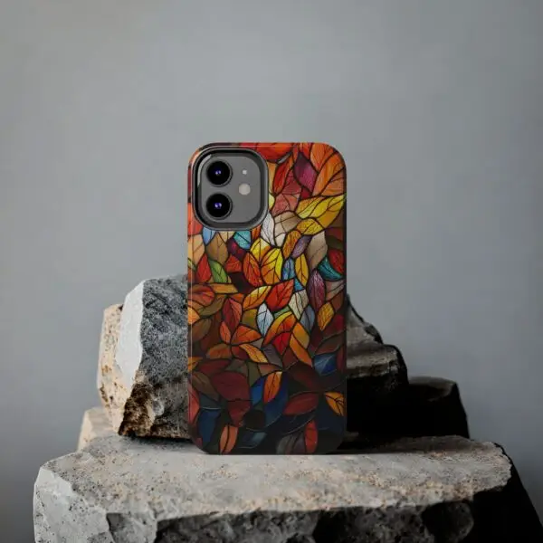 Autumn Leaves Stained Glass Tough Phone Case for iPhone and Samsung - Image 45