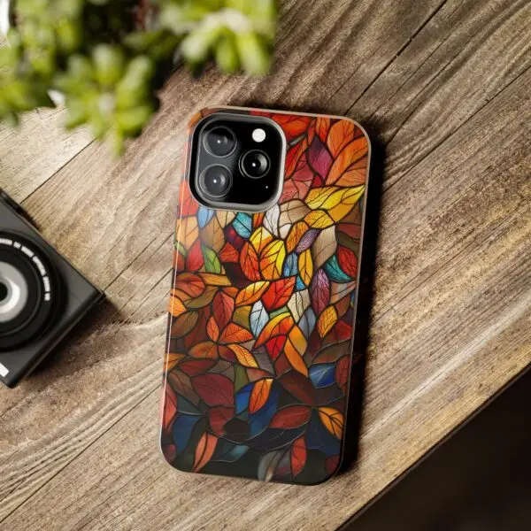 Autumn Leaves Stained Glass Tough Phone Case for iPhone and Samsung - Image 82