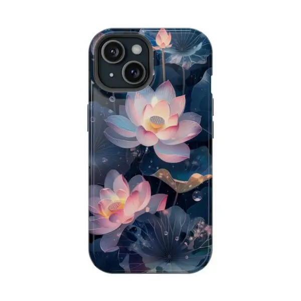 Dew-Kissed Lotus Magnetic Tough Case for iPhone and Samsung