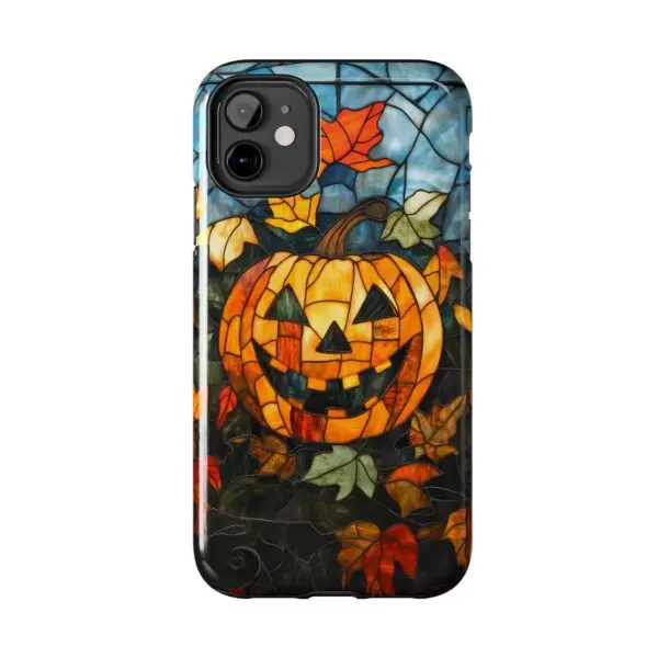 Luminous Lantern Halloween Stained Glass Tough Phone Case for iPhone and Samsung - Image 18