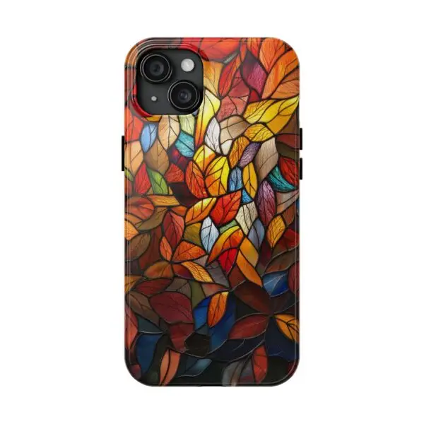 Autumn Leaves Stained Glass Tough Phone Case for iPhone and Samsung - Image 96