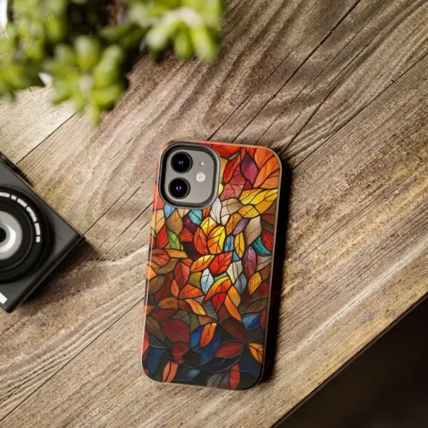 Autumn Leaves Stained Glass Tough Phone Case for iPhone and Samsung - Image 46