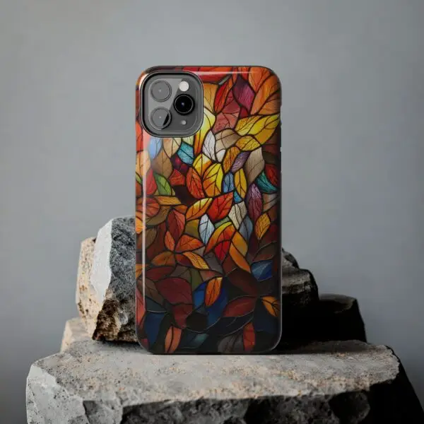 Autumn Leaves Stained Glass Tough Phone Case for iPhone and Samsung - Image 33