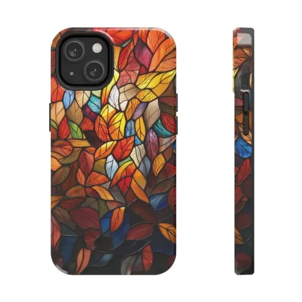 Autumn Leaves Stained Glass Tough Phone Case for iPhone and Samsung - Image 83