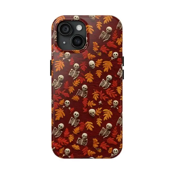 3D Orange Autumn Skeleton Tough Phone Cases for iPhone and Samsung - Image 2