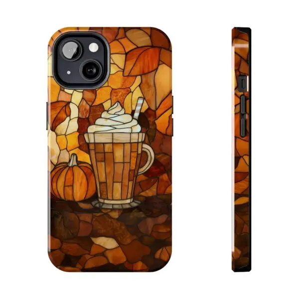 Stained Glass Pumpkin Spice Latte (PSL) Tough Phone Case for iPhone and Samsung - Image 59