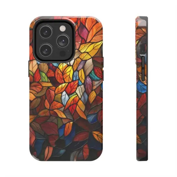 Autumn Leaves Stained Glass Tough Phone Case for iPhone and Samsung - Image 85
