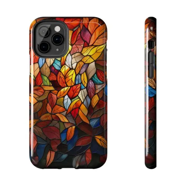 Autumn Leaves Stained Glass Tough Phone Case for iPhone and Samsung - Image 23