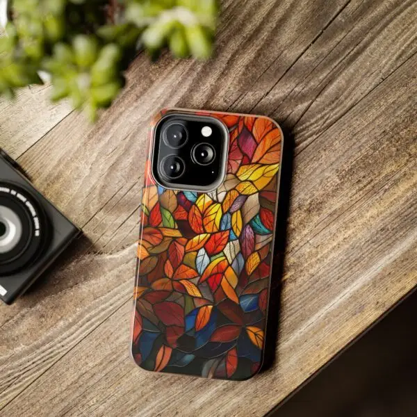 Autumn Leaves Stained Glass Tough Phone Case for iPhone and Samsung - Image 76
