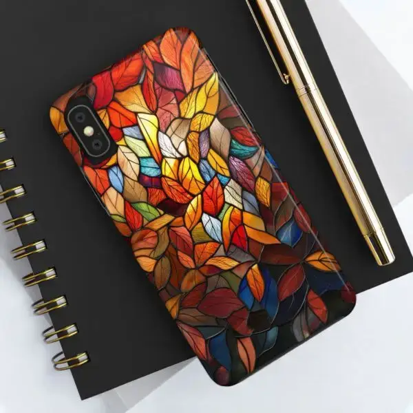 Autumn Leaves Stained Glass Tough Phone Case for iPhone and Samsung - Image 14