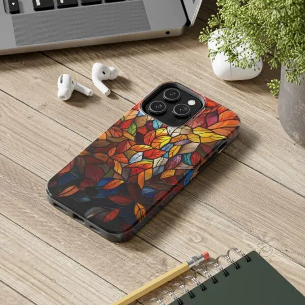 Autumn Leaves Stained Glass Tough Phone Case for iPhone and Samsung - Image 88