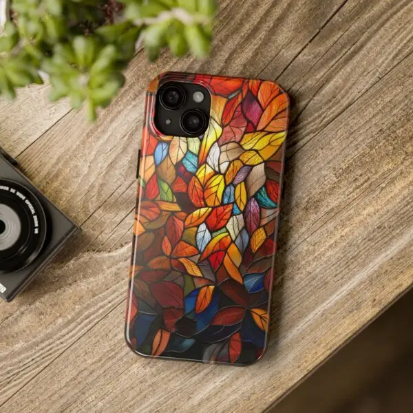 Autumn Leaves Stained Glass Tough Phone Case for iPhone and Samsung - Image 100