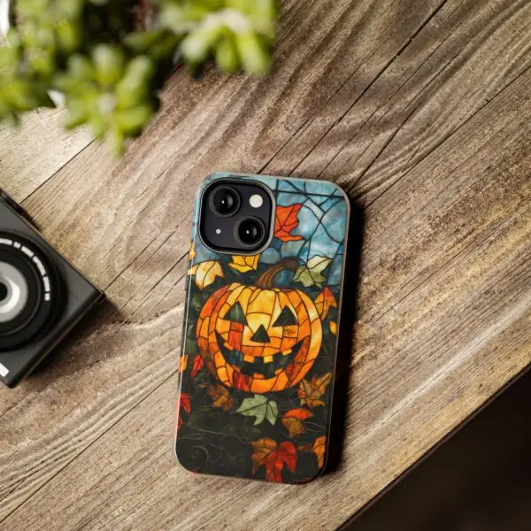 Luminous Lantern Halloween Stained Glass Tough Phone Case for iPhone and Samsung - Image 70