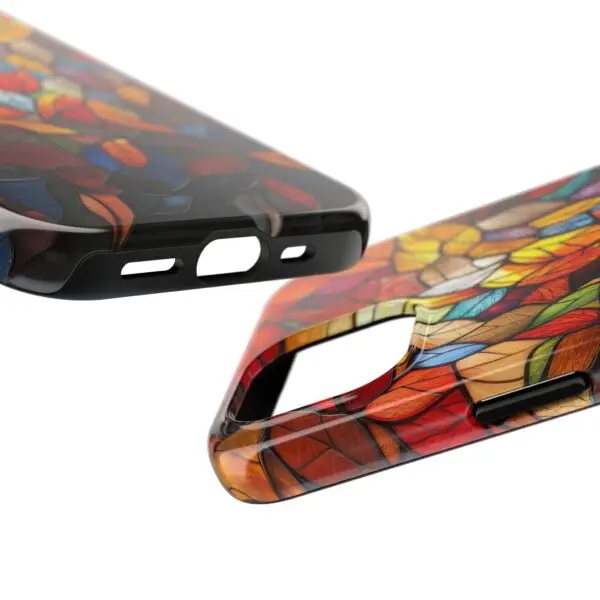 Autumn Leaves Stained Glass Tough Phone Case for iPhone and Samsung - Image 3