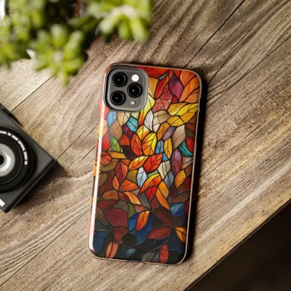 Autumn Leaves Stained Glass Tough Phone Case for iPhone and Samsung - Image 34