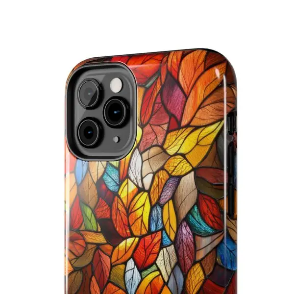 Autumn Leaves Stained Glass Tough Phone Case for iPhone and Samsung - Image 26