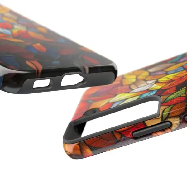 Autumn Leaves Stained Glass Tough Phone Case for iPhone and Samsung - Image 118