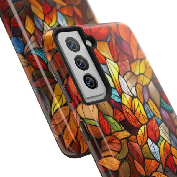 Autumn Leaves Stained Glass Tough Phone Case for iPhone and Samsung - Image 122