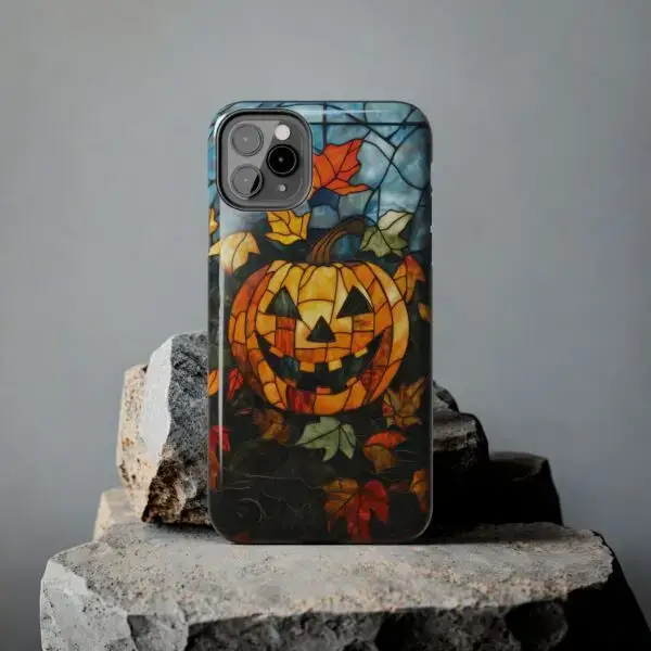 Luminous Lantern Halloween Stained Glass Tough Phone Case for iPhone and Samsung - Image 33