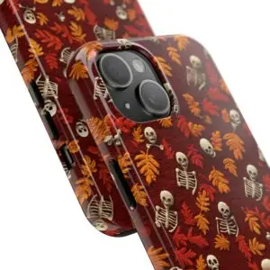 3D Orange Autumn Skeleton Tough Phone Cases for iPhone and Samsung