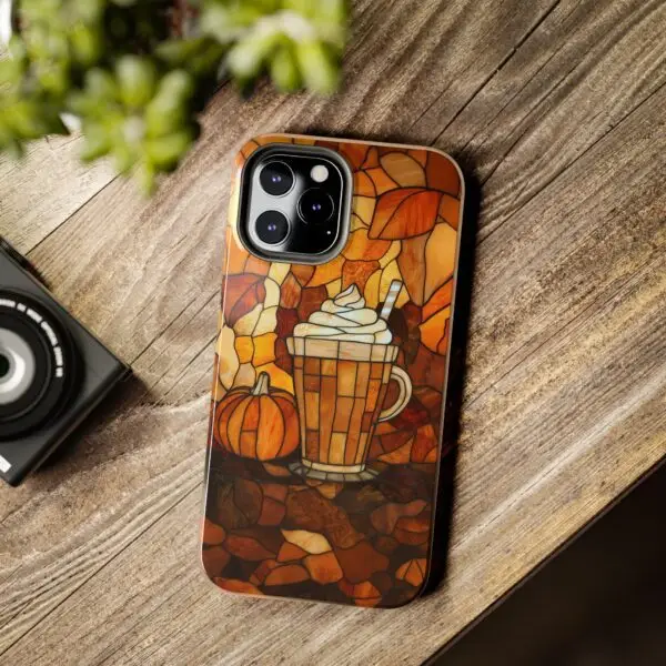 Stained Glass Pumpkin Spice Latte (PSL) Tough Phone Case for iPhone and Samsung - Image 58