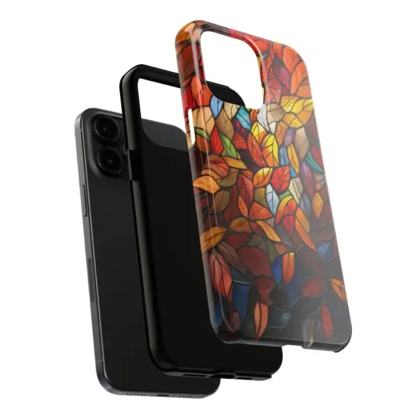 Autumn Leaves Stained Glass Tough Phone Case for iPhone and Samsung - Image 104