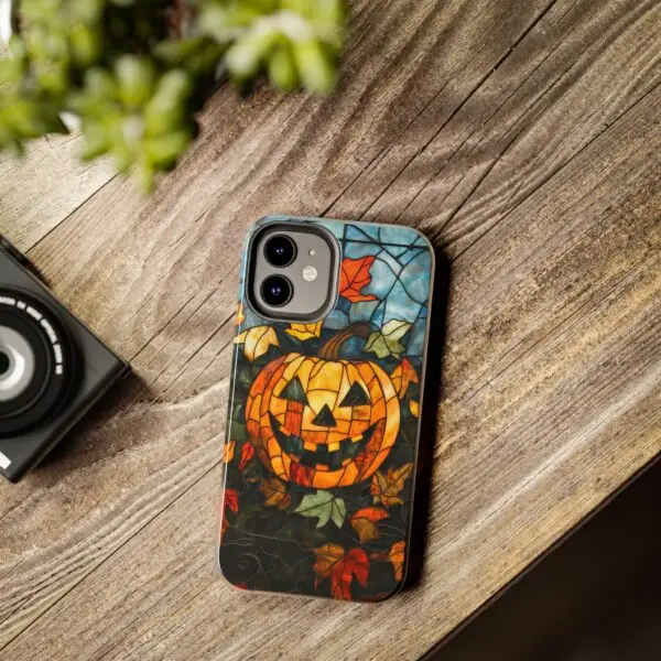 Luminous Lantern Halloween Stained Glass Tough Phone Case for iPhone and Samsung - Image 46