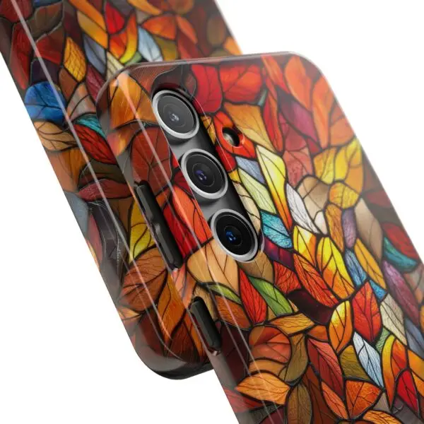 Autumn Leaves Stained Glass Tough Phone Case for iPhone and Samsung - Image 107