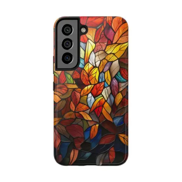 Autumn Leaves Stained Glass Tough Phone Case for iPhone and Samsung - Image 116