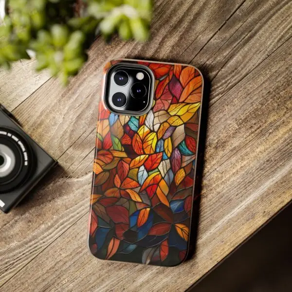 Autumn Leaves Stained Glass Tough Phone Case for iPhone and Samsung - Image 58