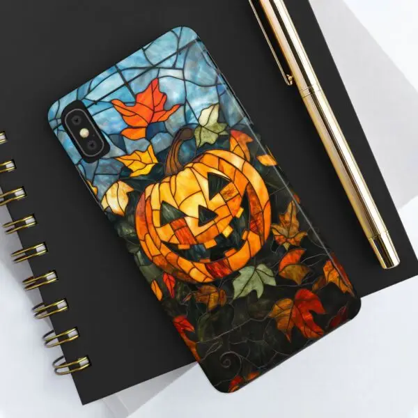 Luminous Lantern Halloween Stained Glass Tough Phone Case for iPhone and Samsung - Image 16